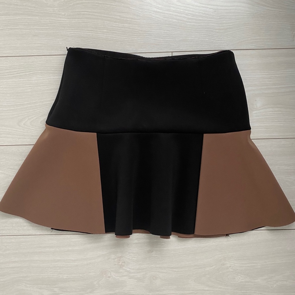 Zara Black & Brown Mini Skirt